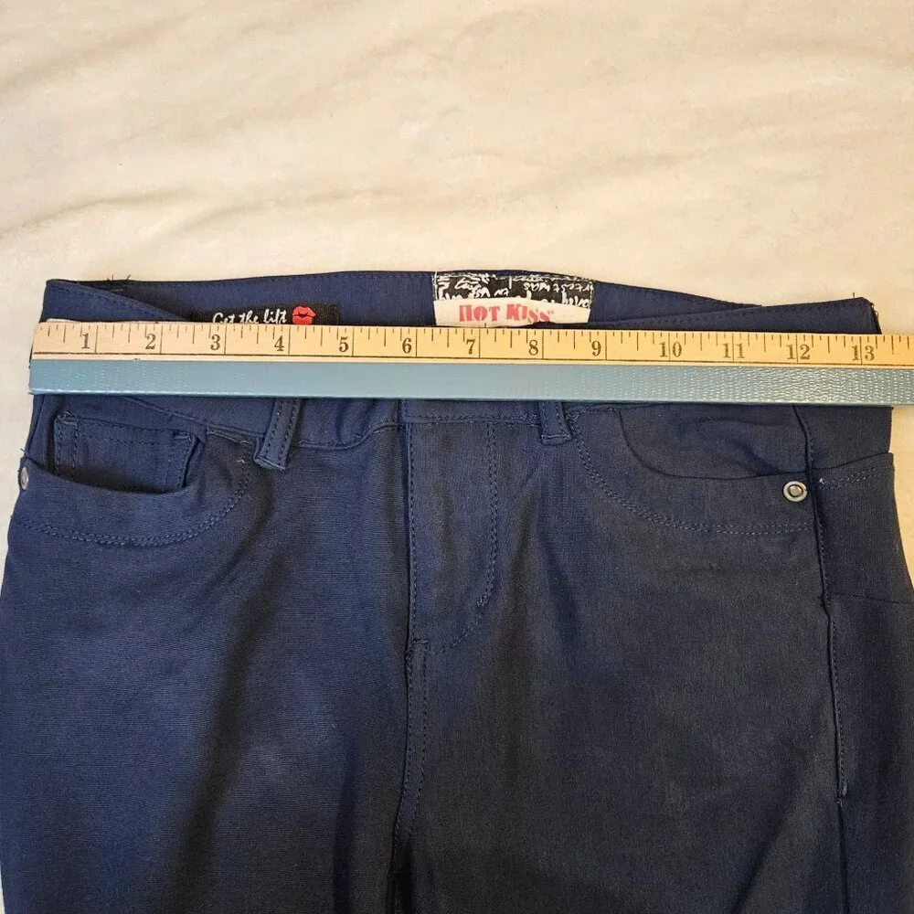 Hot Kiss Juniors Size 5 Slim Fit Stretch Denim Pants Navy Blue Casual Jeans
